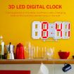 Picture of 3D LED Clock (Red) Digital 3D LED Wall Clock Alarm Clock Modern Digital 3D LED Wall Clock