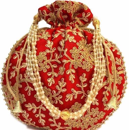 Picture of Potli Handbag Purse Potli Bag For Women Embroidered Potli Purse Bag