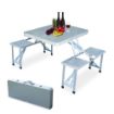 Picture of Portable Folding Picnic Table  with Umbrella Picnic Table and Chairs Set Aluminium Portable Folding Picnic Table