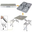 Picture of Portable Folding Picnic Table  with Umbrella Picnic Table and Chairs Set Aluminium Portable Folding Picnic Table