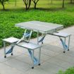 Picture of Portable Folding Picnic Table  with Umbrella Picnic Table and Chairs Set Aluminium Portable Folding Picnic Table