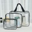 Picture of Wash bag Transparent 3 pcs Wash Bag Travel Toiletry BagMakeup Pouch Bag Travel Transparent Toiletry Waterproof Zipper Wash Bag Household Grooming Kit Portable Organizer Case Carry Pouch