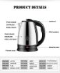 Picture of Electric Kettle Automatic Stainless Steel Electric Kettle Heavy Body Extra Large Cattle With Handle Hot Water Pot Portable Boiler Tea Coffee Warmer Heater Cordless Electric Kettle