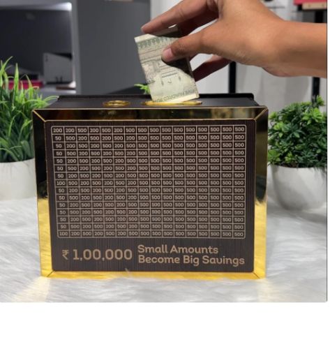 Picture of Piggy Bank Money Box Wooden Savings Box Wooden Piggy Bank Money Save Box Smart Money Box