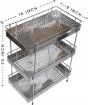 Picture of SS 3 Layer trolley stainless steel fruit trolley 3 layer kitchen trolley stainless steel kitchen trolley 3 layer kitchen rack Vegetable Onion Trolley Steel 3 Layer Kitchen Trolley Rack Vegetable Basket Vegetable Stand Rack