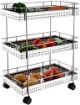 Picture of SS 3 Layer trolley stainless steel fruit trolley 3 layer kitchen trolley stainless steel kitchen trolley 3 layer kitchen rack Vegetable Onion Trolley Steel 3 Layer Kitchen Trolley Rack Vegetable Basket Vegetable Stand Rack