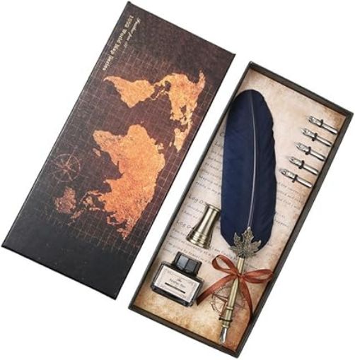 Picture of Vintage Feather Dip Ink Pen Ink Pen Feather Fountain Pen