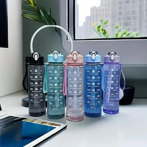 Picture of Transparent Motivational Water Bottle (900 ML) Motivational Water Bottle  Transparent Sports Water Cup
