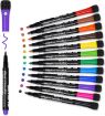 Picture of 12 PCS MARKER PEN Magnetic Dry Erase Marker Pen White Board Marker with Eraser Cap 12 Colors Erasable Whiteboard Marker