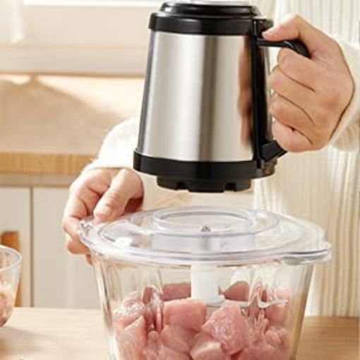 Picture of ABS Stainless Steel and PlasticElectric Meat Grinders with Glass Bowl  250W Meat Grinder