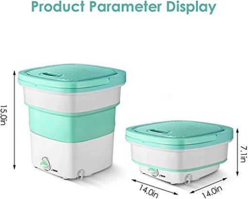 Picture of Mini Folding Washing Machine Portable  Foldable Compact Ultrasonic Small Automatic USB Powered Cleaning Washer for Travel Home Business Trip