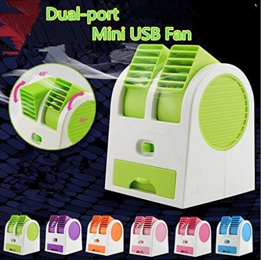 Picture of Mini Fan portable mini USB electrical travel table desk fold able cooling fan air water cooler pump dual desk blowing air conditioner heating and cooling fan table mini fan blower desk lamp home cooler portable cooler fans blade air quality