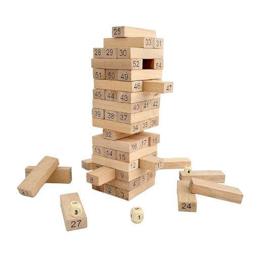 Picture of Wooden Stacking Tower  Tumling Tower Wooden Tumbling Tower   54 Pcs Blocks