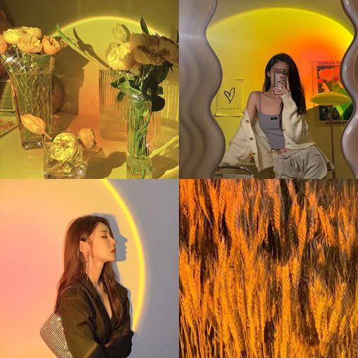 Picture of Sunset Lamp Projector for Room LED Night Lights Sunset Projection Lamp Led Light Visual Mood Lighting Lamp Modern Floor Stand Night Light With Remote