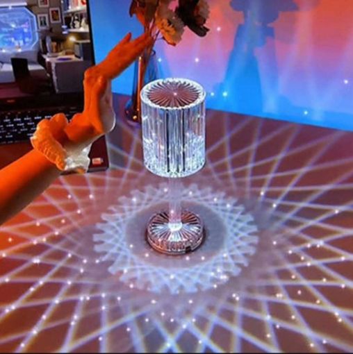 Picture of New crystal table lamp USB Charging Touch Lamp  Crystal Lamp With Remote   Crystal Touch Lamp iamond Rose Lamp | Rose Diamond Table Lamp Atmosphere Making Lamp