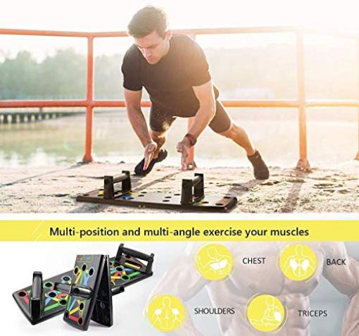 Picture of Push Up Board for Men Women Body Building Fitness Training Gym Workout Exercise Push Up Rack Board System Fitness Comprehensive Exercise Workout Training Gym Exercise Push-Up Stands EquipmentS