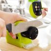 Picture of Knife Sherpner Green Electric Knife sharpner Motorized Sharpening Swifty Knives Power Sharpener Precision Scissors Sharp Tool Home Kitchen Electric Grind Machine Cordless