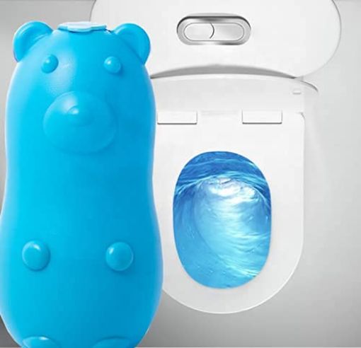 Picture of DEAR Cute Blue Bear Toilet bowl cleaner MAGIC Auto liquid agent  Cartoon Shape Toilet Gel Cleaner Automatic Flush for Bathroom  Blue Bear Cartoon Gel for Toilet Bowl Cleaner