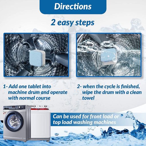 Picture of Washing Machine Cleaner Deep Cleaning Detergent Effervescent Tablet for Perfectly Cleaning of Tub/Drum Laundry Fresh No Smell Home Cleaning Tool