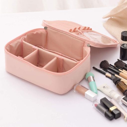 Picture of Portable Travel Cosmetic Bag  Waterproof Toiletry Case Pouch Makeup Organizer