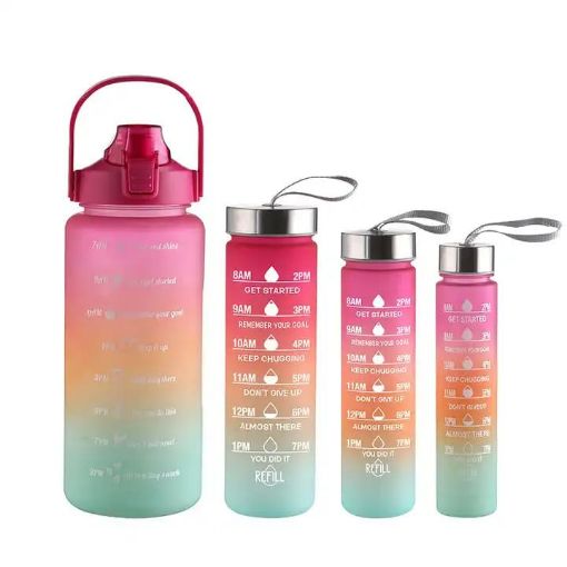 Picture of 4 PCS MOTIVATIONAL WATER BOTTLE Water Bottle with Motivational Time Marker MOTIVATIONAL WATER BOTTLE