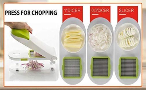 Picture of 12 In 1 Multipurpose Vegetable and Fruit Chopper Cutter Grater Slicer chopper Cutter Slicer Greater Shredder with Container