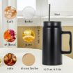 Picture of Mug with Handle and Straw (Candy color) Thermos Mug Cup with Straw  Insulated Cup Stainless Steel Mug Insulated Cup with Straw  Mug with Handle  Mug