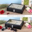 Picture of 8 Slot Eyeglass Sunglass Storage Box 8 SLOT GOGGLE BOX Leather Glasses Display Case Storage Organizer Collector Box
