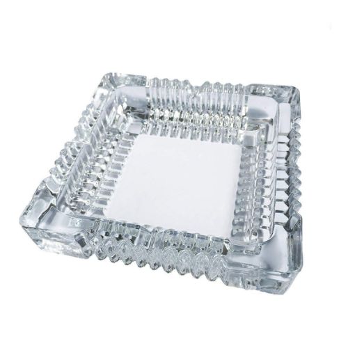 Picture of Crystal Glass Square Tabletop Ash Tray CIGARARETTE Tabletop Tribal Decoration Smoking Ash Tray