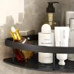 Picture of Aluminum Bathroom Corner Self-Adhesive Bathroom Corner Rack Storage Shelves Bathroom Storage Rack Corner Stainless Steel Bathroom Corner Shelf Organizer Storage Bathroom Shelf Shelves Corner