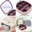Picture of Travel Jewelry Box Small and Portable Jewelry Storage Box  Jewelry Storage Box with Mirror  Mini Portable Jewellery Box  Small Jewelry Box with Mirror  Small Jewelry Box