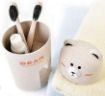 Picture of Cartoon Bear Portable Bathroom Travel Accessories Eco-Friendly Wheat Straw Toothbrush Holder Mug Cup