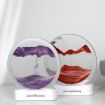 Picture of Moving Sand Art 3D Glass Deep Sea Round Blue Ocean Dynamic Sand Liquid Picture Frame Motion Display Relaxing Decorative Sandscape Lamp Desktop Painting Night Light