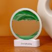 Picture of Moving Sand Art 3D Glass Deep Sea Round Blue Ocean Dynamic Sand Liquid Picture Frame Motion Display Relaxing Decorative Sandscape Lamp Desktop Painting Night Light