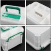 Picture of Plastic Portable Emergency Medical Kit Medicine Organizer Storage Container First Aid Box with Locking Lid & Carry Handle for Home Camping Travel Family Medicine Box