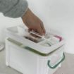 Picture of Plastic Portable Emergency Medical Kit Medicine Organizer Storage Container First Aid Box with Locking Lid & Carry Handle for Home Camping Travel Family Medicine Box