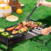 Picture of BBQ Charcoal Grill,Portable Split Lightweight Barbecue Grill Tools For Outdoor Cooking Roadtrip Camping Hiking Picnics Large