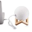 Picture of 3D Rechargeable Moon Lamp   Touch Control Adjust Brightness Moon Light with Stand Wooden Stand Night Lamp