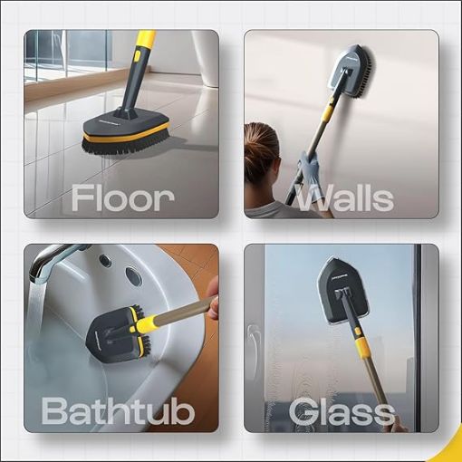 Picture of 3 IN1 LONG HANDLE CLEANING BRUSH  3-in-1 Cleaning SetLong Handle Flexible Duster