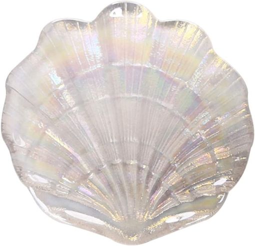Picture of Jewelry Tray Terrarium Decor Shell Shape Plates Glass Clear Salad Bowls Decorative Sea Shell Shaped Salad Plates