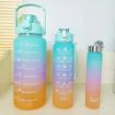 Picture of Set of 3 Water Bottle with Motivational Time Marker MOTIVATIONAL WATER BOTTLE 3 PCS SET