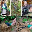 Picture of Gardening Tools Seed Handheld Shovel Rake Spade Trowel with Pruning Shear and Gloves (Ergonomic Handles)