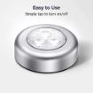 Picture of 3 LED Battery-Powered Wireless Night Light Stick Tap Touch Lamp Stick-on Push Light