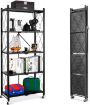 Picture of Shelving Unit Storage Rack on Wheels Large Capacity  Five Layer Kitchen Rack Foldable Steel Rack with wheels