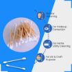Picture of Wooden Ear Wax Cleaning Buds  Multipurpose Cotton Swabs Wooden Stick Double Head Tips Natural Pure Cotton Ear Buds Swabs Ear Cleaning Picks