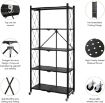 Picture of Shelving Unit Storage Rack on Wheels Large Capacity  Five Layer Kitchen Rack Foldable Steel Rack with wheels
