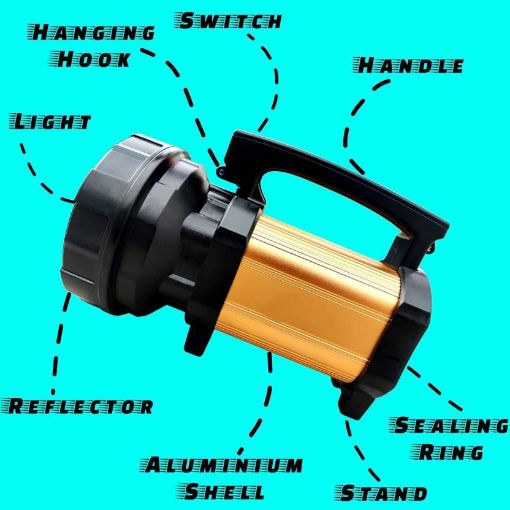 Picture of Metal 100 Watt Rechargeable Waterproof Bright Led Torch Laser Long Range Distance High Power Search Light
