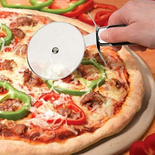 Picture of Stainless Steel Pizza Sandwich Burger Slicer Multipurpose Cutter for Home  Kitchen  Restaurant roll Cutting Wheel Across  Easy to Clean Pizza Cutter