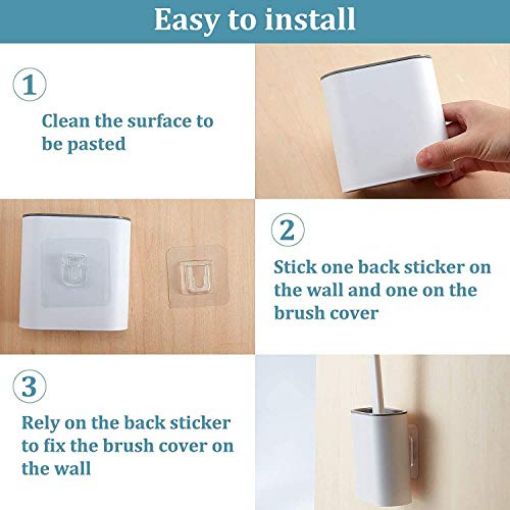 Picture of toilet cleaning brush silicone Silicone Antibacterial Bristles Toilet Brush with Holder Set - Deep-Cleaning No-Slip Long Plastic Handle Quick Drying Flexible Bristles Brush Clean Toilet Corner