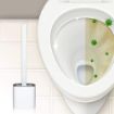 Picture of toilet cleaning brush silicone Silicone Antibacterial Bristles Toilet Brush with Holder Set - Deep-Cleaning No-Slip Long Plastic Handle Quick Drying Flexible Bristles Brush Clean Toilet Corner